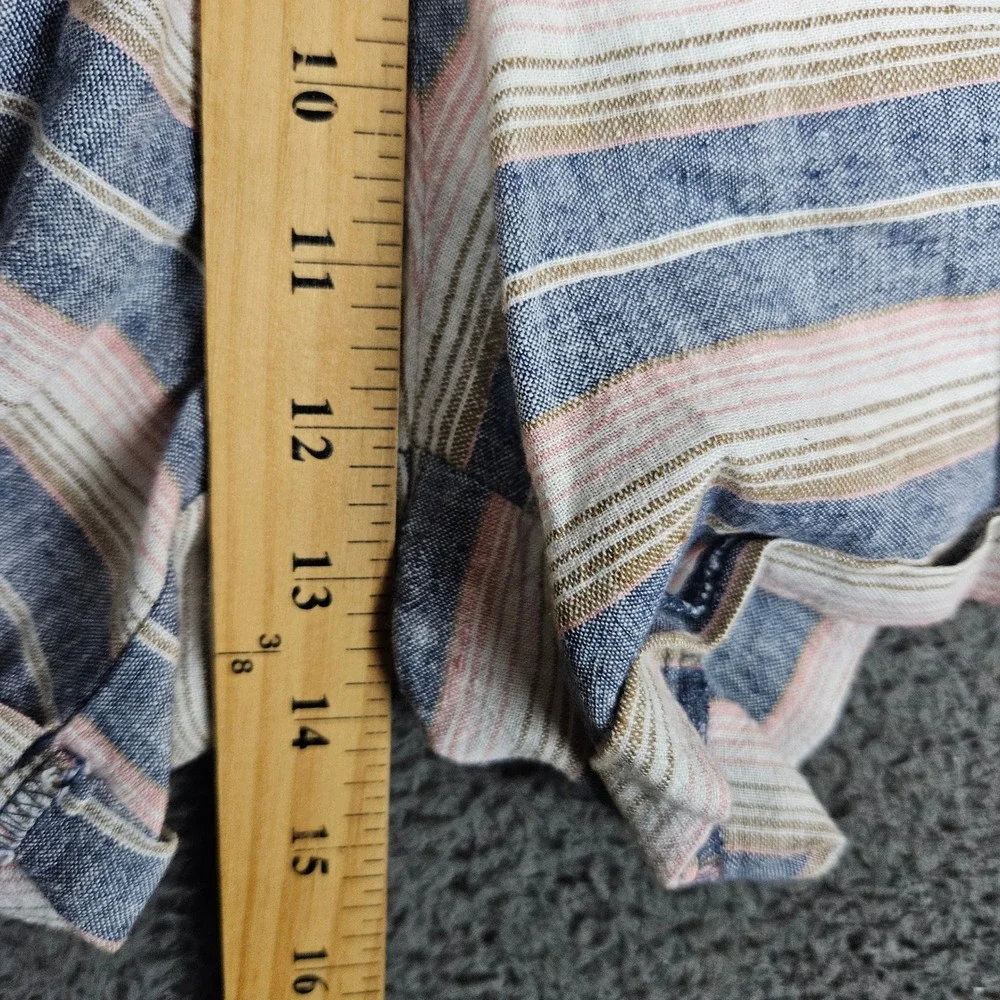 Anthropologie Mermaid Women's Striped Linen Rayon Pull On‎ Shorts Size Medium